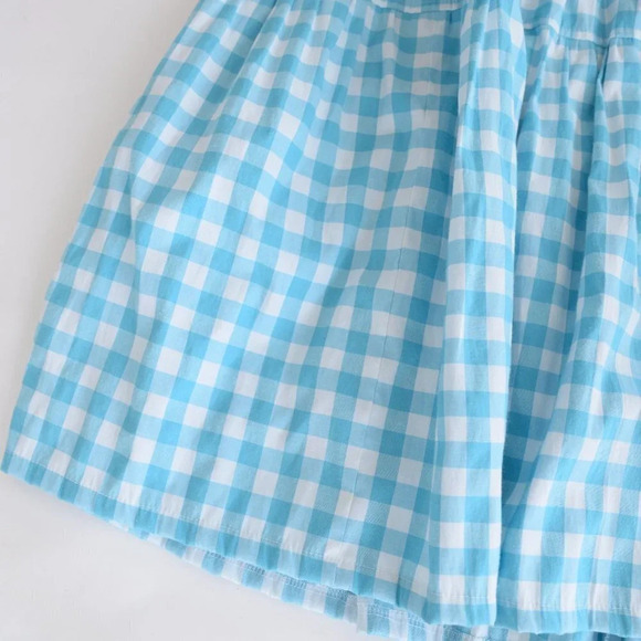 Blue  and White Gingham V-Neck Sleeveless Maxi Dress - Picture 9 of 14